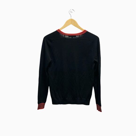 Maje Striped-trim Wool‎ Cardigan In Black Women’s Size 1 (Small) - Picture 7 of 10